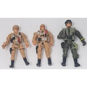 Chap Mei 3.75" Action Figures Military Toy Soldiers Used Lot Of 3